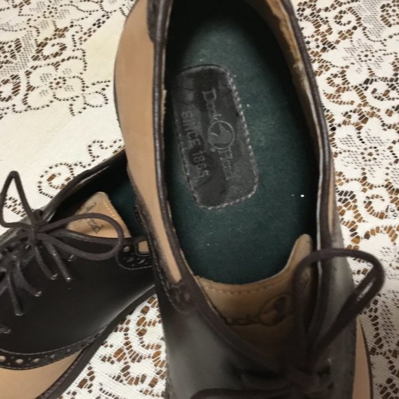 Men's Rockabilly Saddle Oxfords Leather Shoes Black/Tan Brown Size 10.5 NEW - Picture 6 of 10